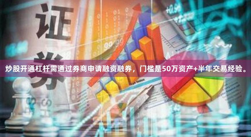 炒股开通杠杆需通过券商申请融资融券，门槛是50万资产+半年交易经验。